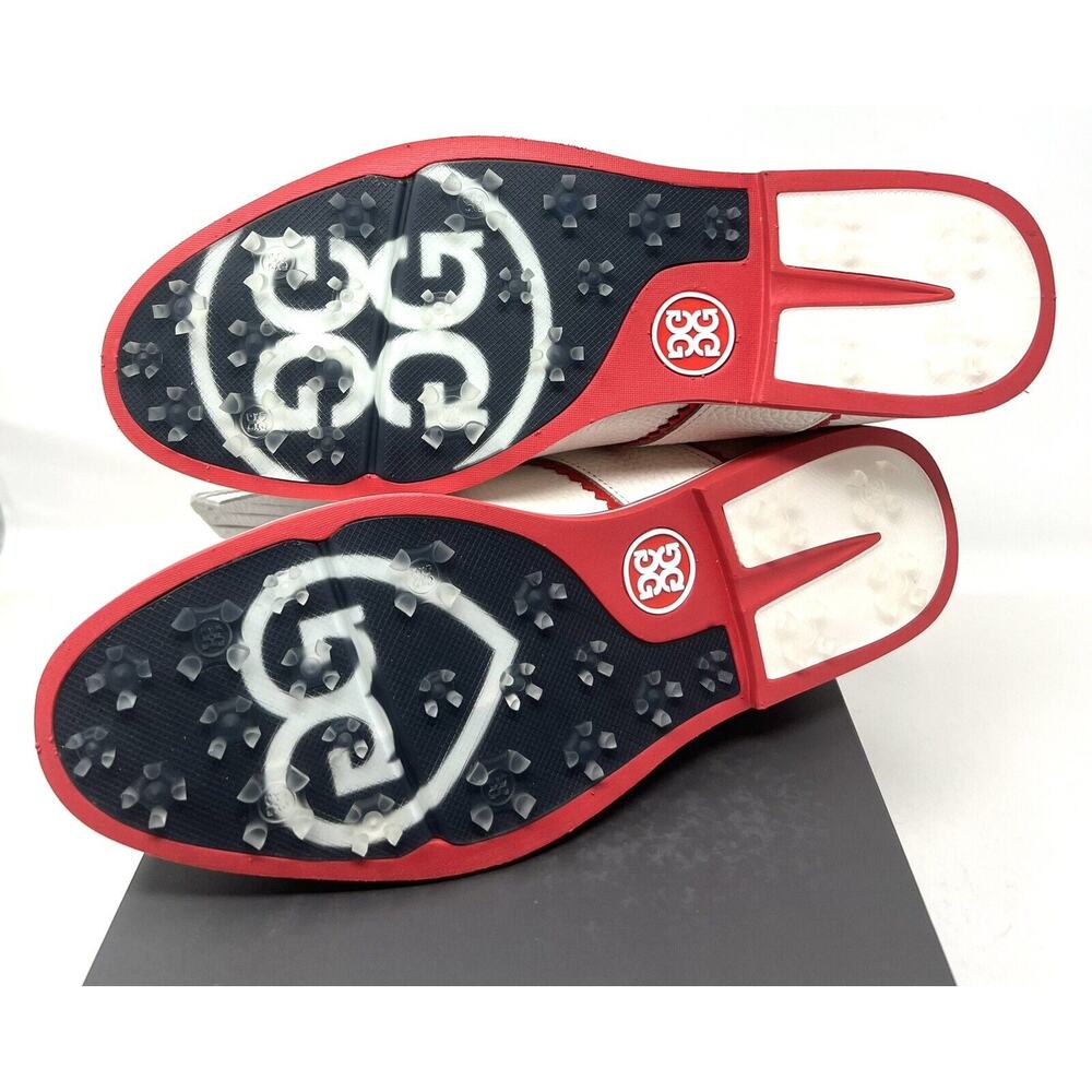 G/Fore G4 Kiltie Gallivanter Golf Shoes Womens Size 8.5 SNOW POPPY White Red - Picture 15 of 16